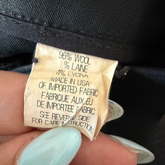 THEORY | 90s Vintage Mid-Rise Stretch Wool Straight Leg Trousers Pants | Size 6 - Picture 7 of 10